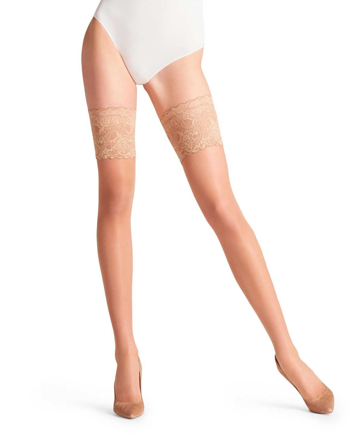 Falke Seidenglatt 15 DEN Stay-ups Thigh Highs Dames Beige | RJS-824795