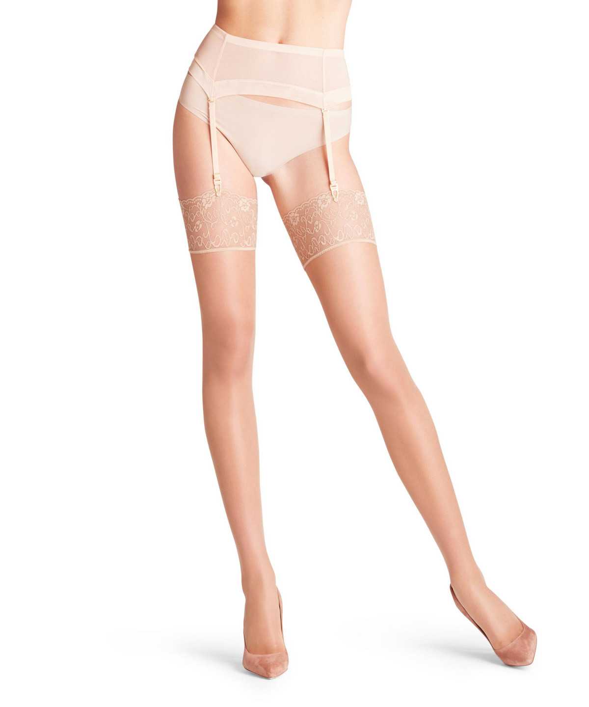 Falke Seidenglatt 15 DEN Stockings Thigh Highs Dames Beige | YGJ-314095