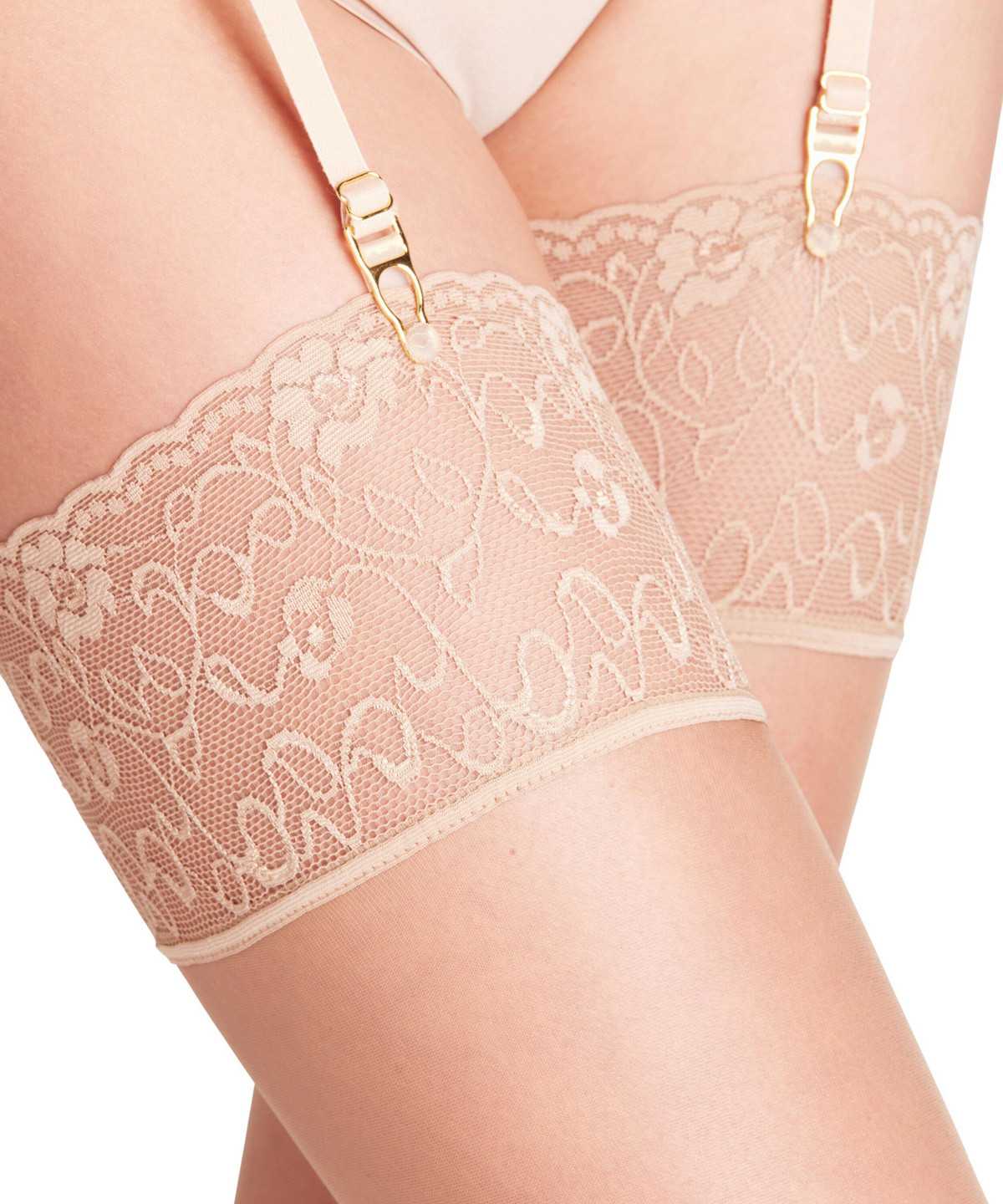 Falke Seidenglatt 15 DEN Stockings Thigh Highs Dames Beige | YGJ-314095