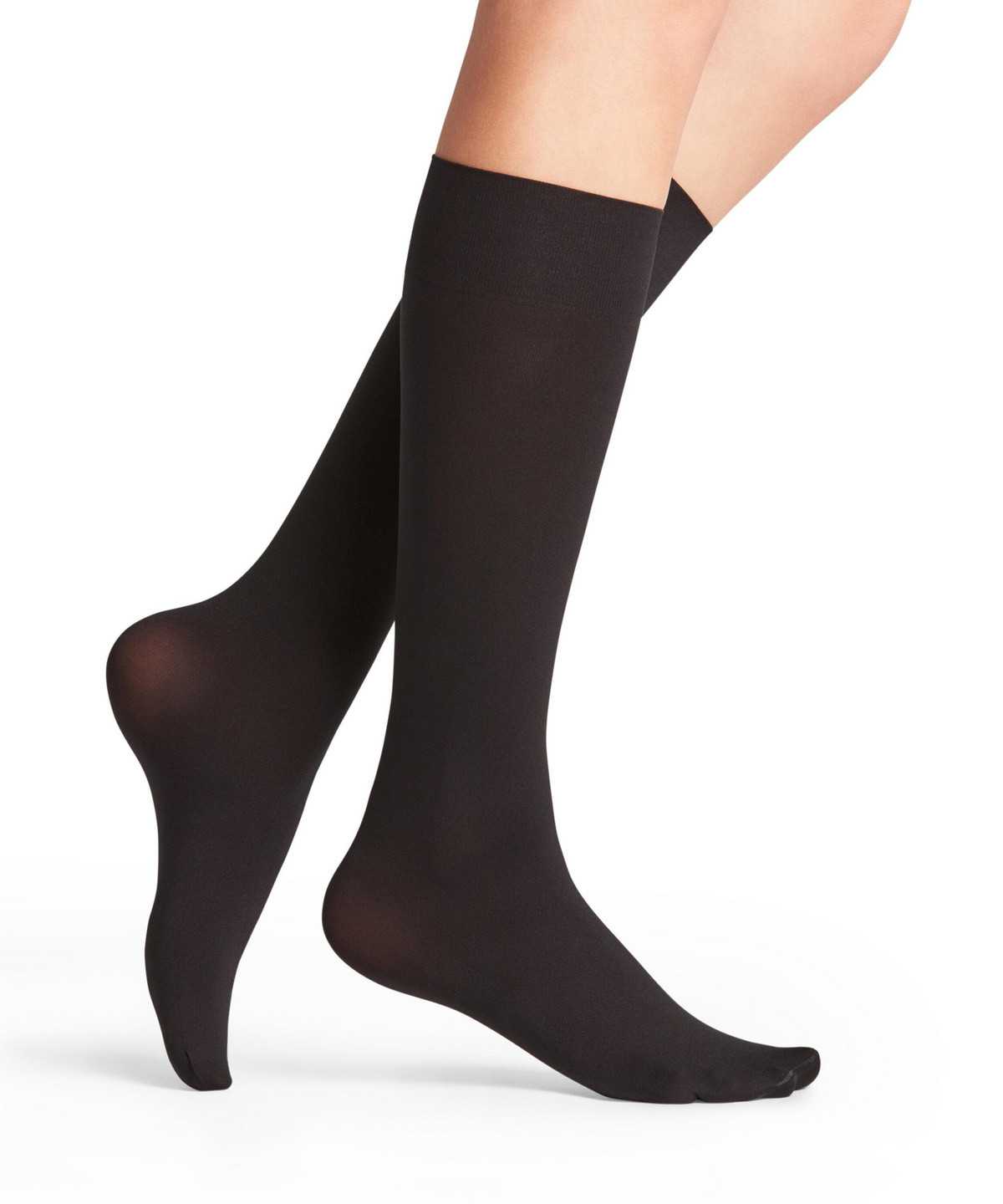 Falke Seidenglatt 40 DEN Knee-high Socks Sokken Dames Zwart | NIP-439210