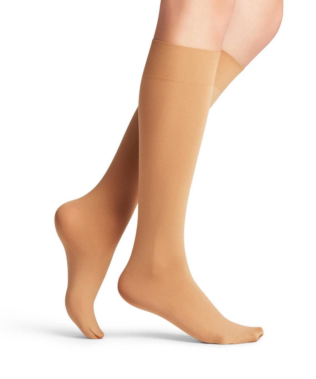 Falke Seidenglatt 40 DEN Knee-high Socks Sokken Dames Beige | GVI-698417