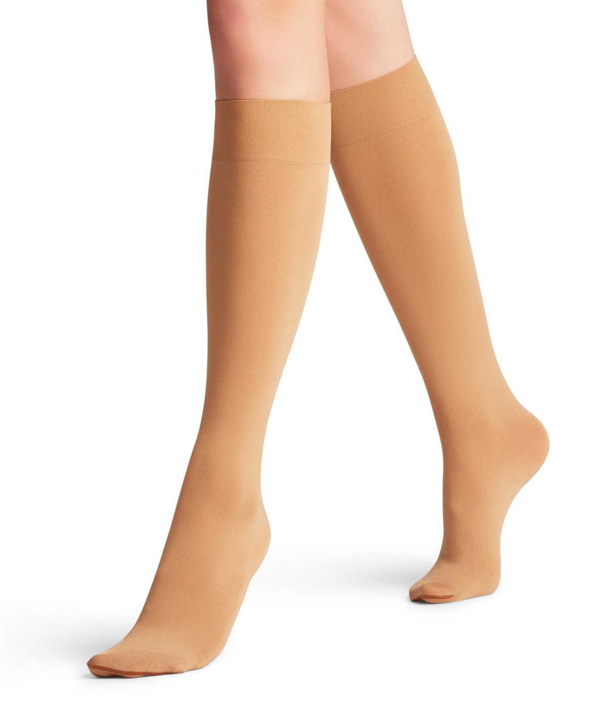 Falke Seidenglatt 40 DEN Knee-high Socks Sokken Dames Beige | GVI-698417