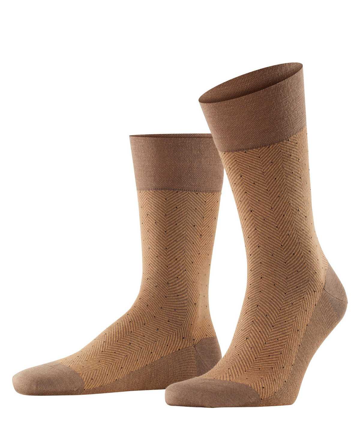 Falke Sensitive Herringbone Socks Sokken Heren Bruin | AQO-081347