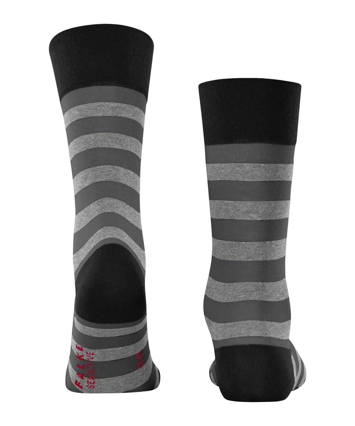 Falke Sensitive Mapped Line Socks Sokken Heren Zwart | MHR-589316