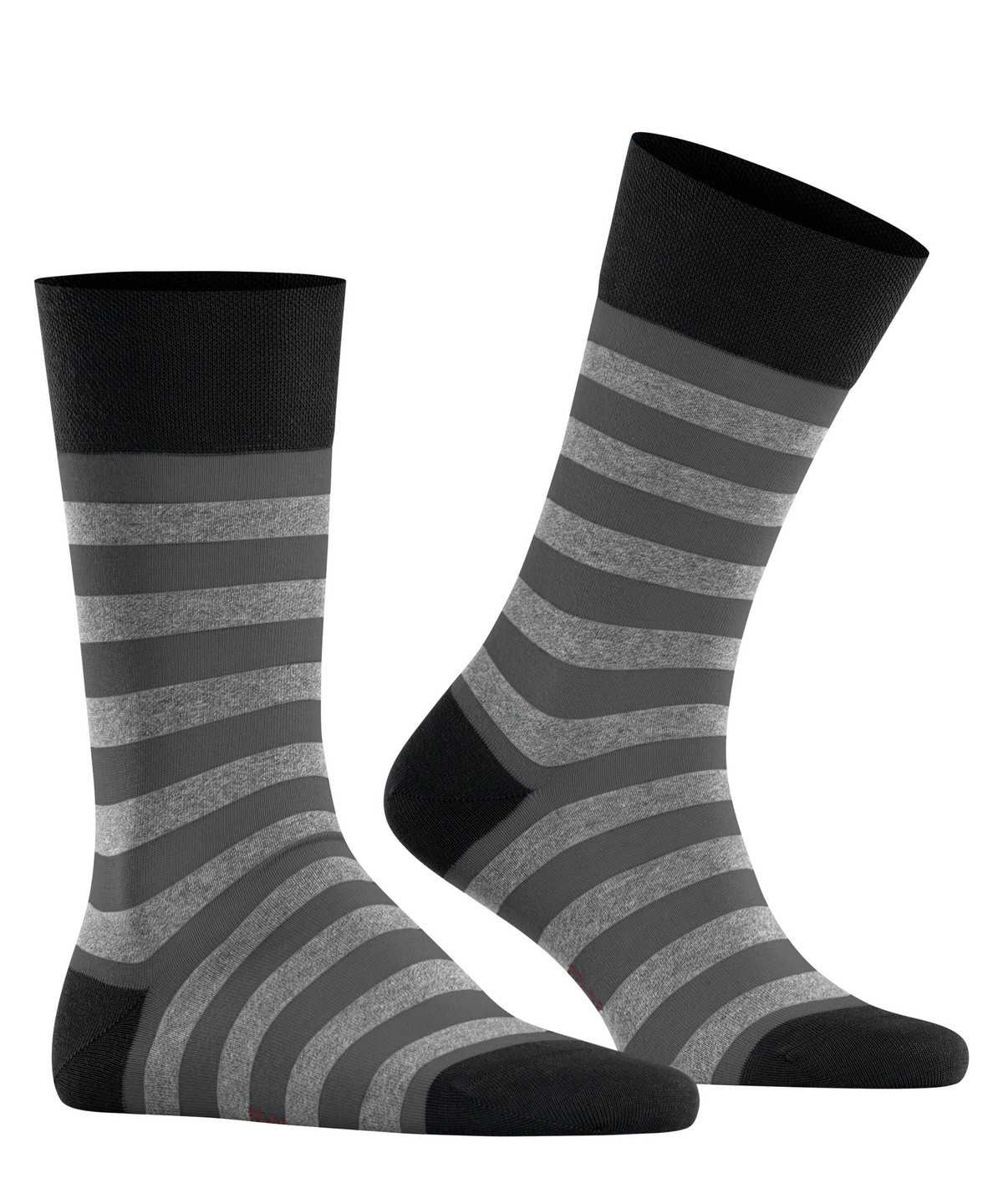 Falke Sensitive Mapped Line Socks Sokken Heren Zwart | MHR-589316