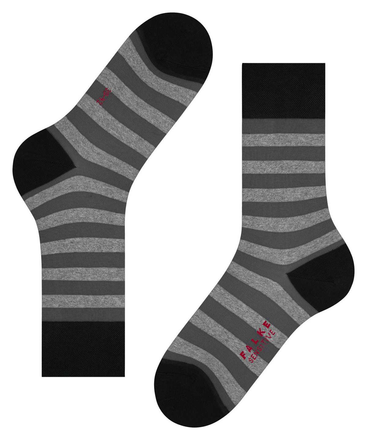 Falke Sensitive Mapped Line Socks Sokken Heren Zwart | MHR-589316