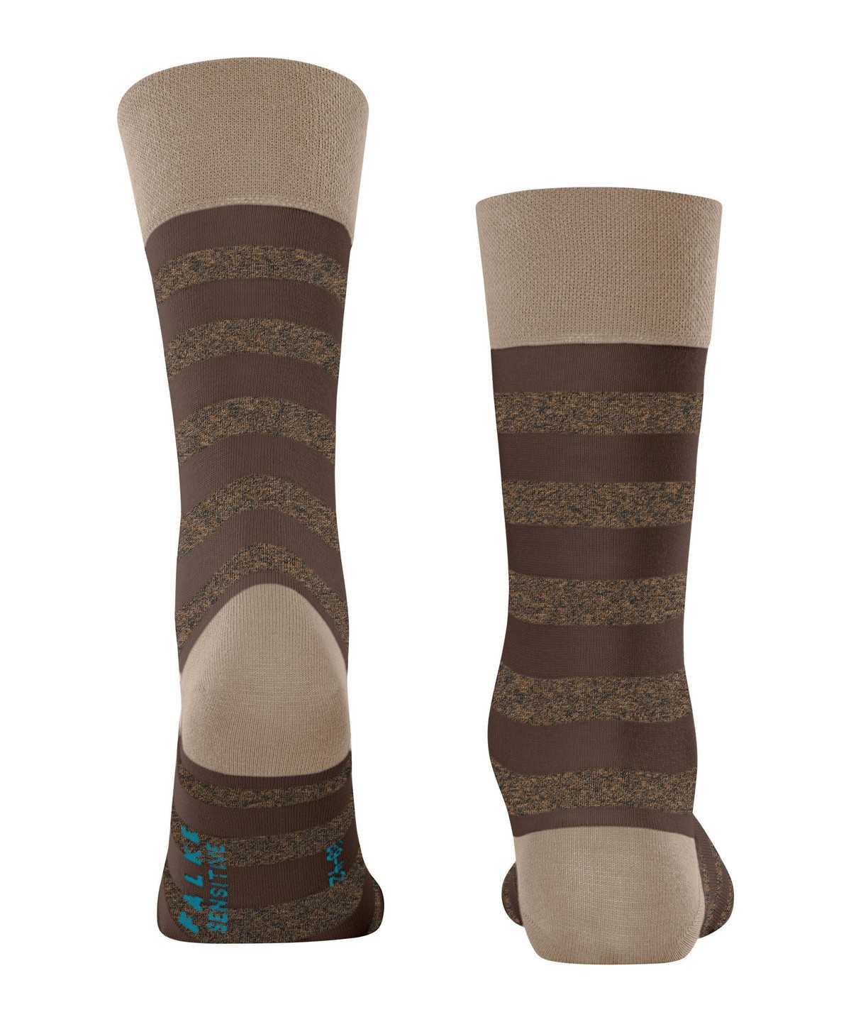 Falke Sensitive Mapped Line Socks Sokken Heren Bruin | YBE-204913