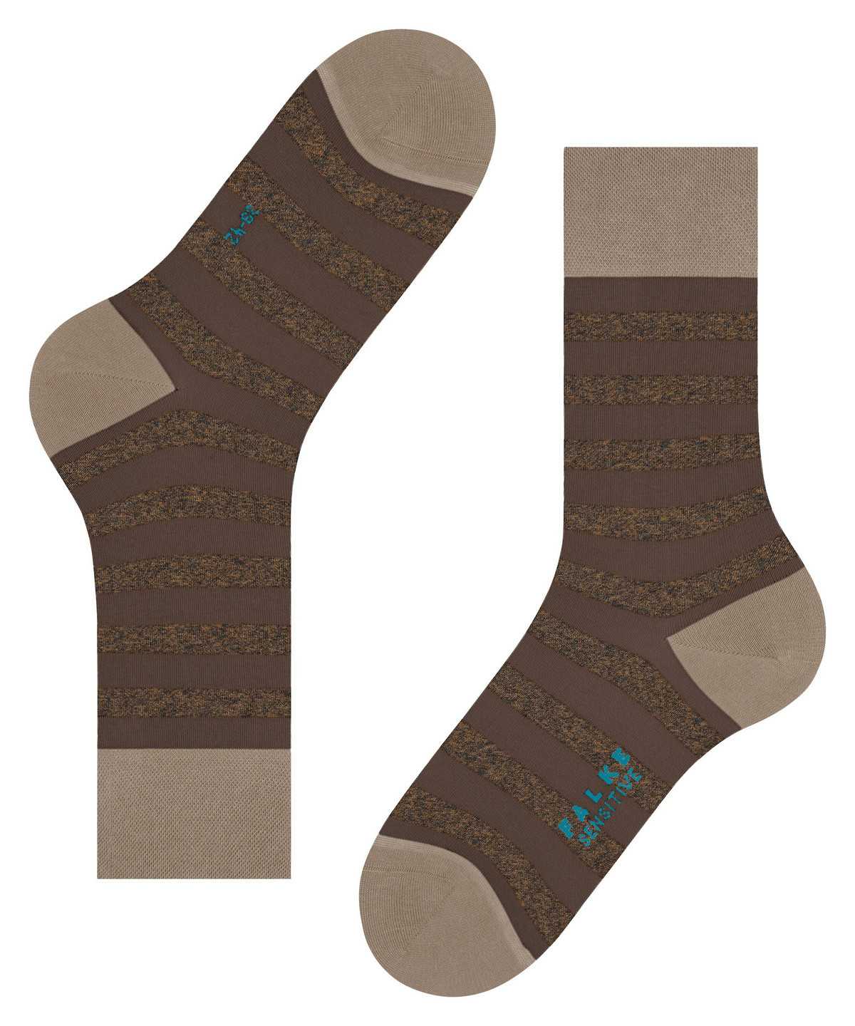 Falke Sensitive Mapped Line Socks Sokken Heren Bruin | YBE-204913