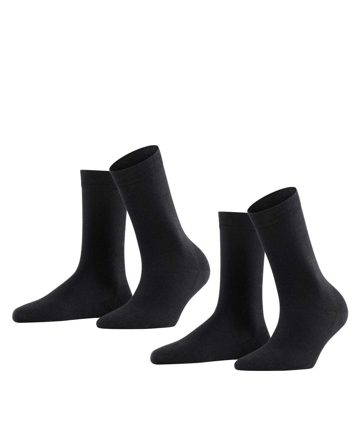 Falke Softmerino 2-Pack Socks Sokken Dames Zwart | SBO-641795