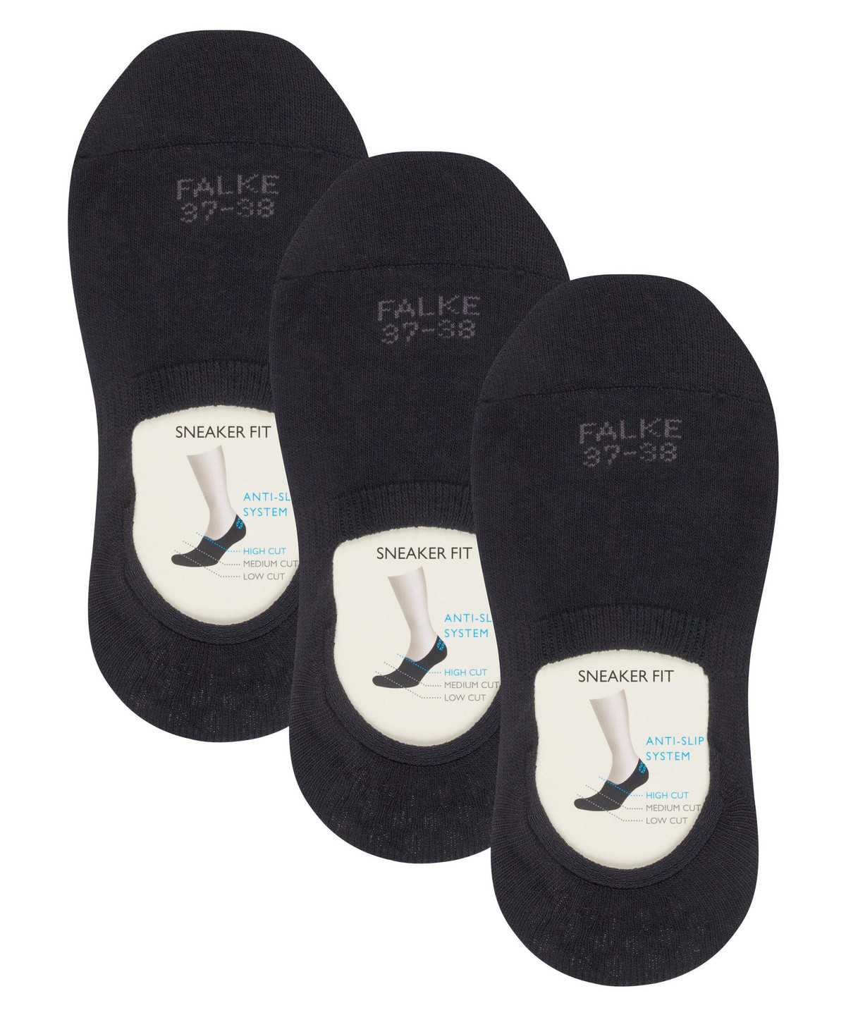 Falke Step 3-Pack Invisibles No Show Socks Dames Zwart | IOU-608721