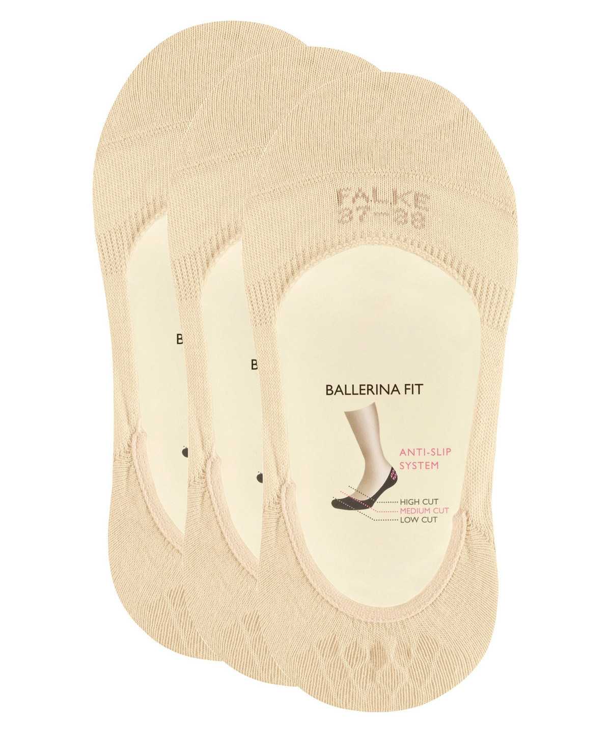 Falke Step 3-Pack Invisibles No Show Socks Dames Beige | ONT-685031