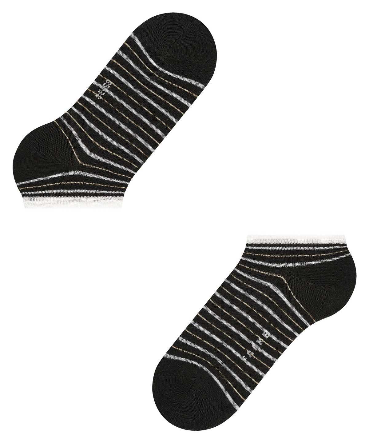 Falke Stripe Shimmer Sneaker Socks Sokken Dames Zwart | BMF-263108