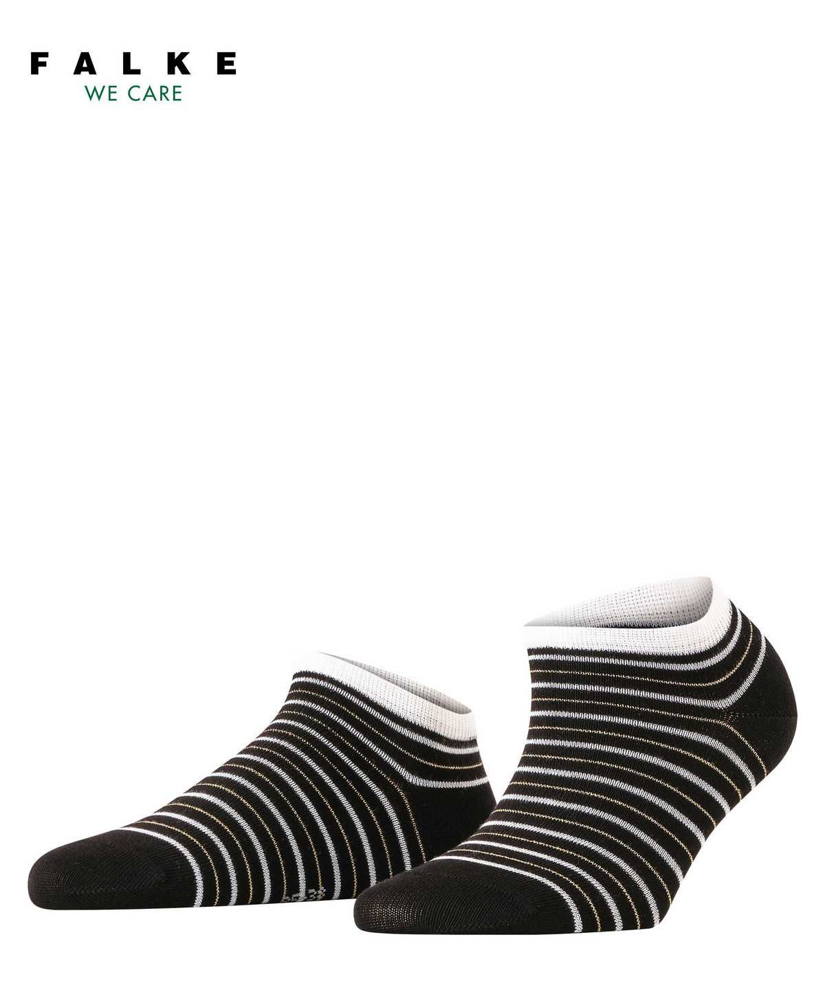 Falke Stripe Shimmer Sneaker Socks Sokken Dames Zwart | BMF-263108