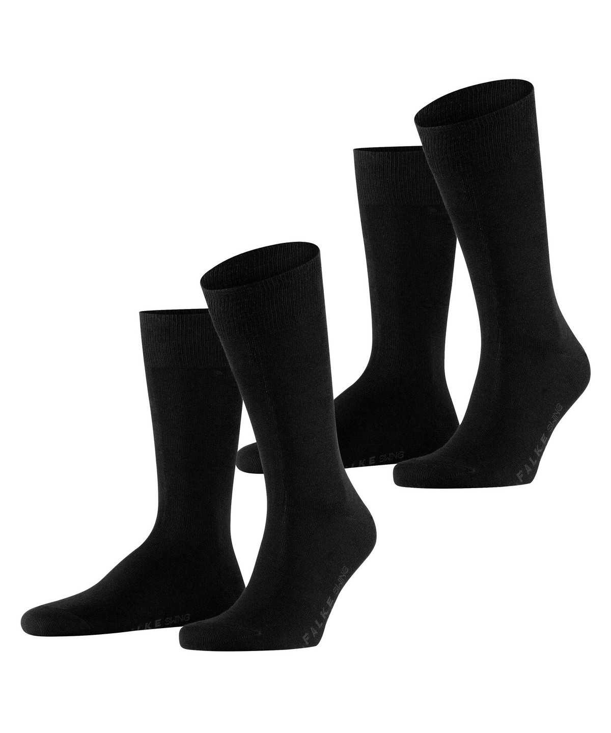 Falke Swing 2-Pack Socks Sokken Heren Zwart | CRL-458670