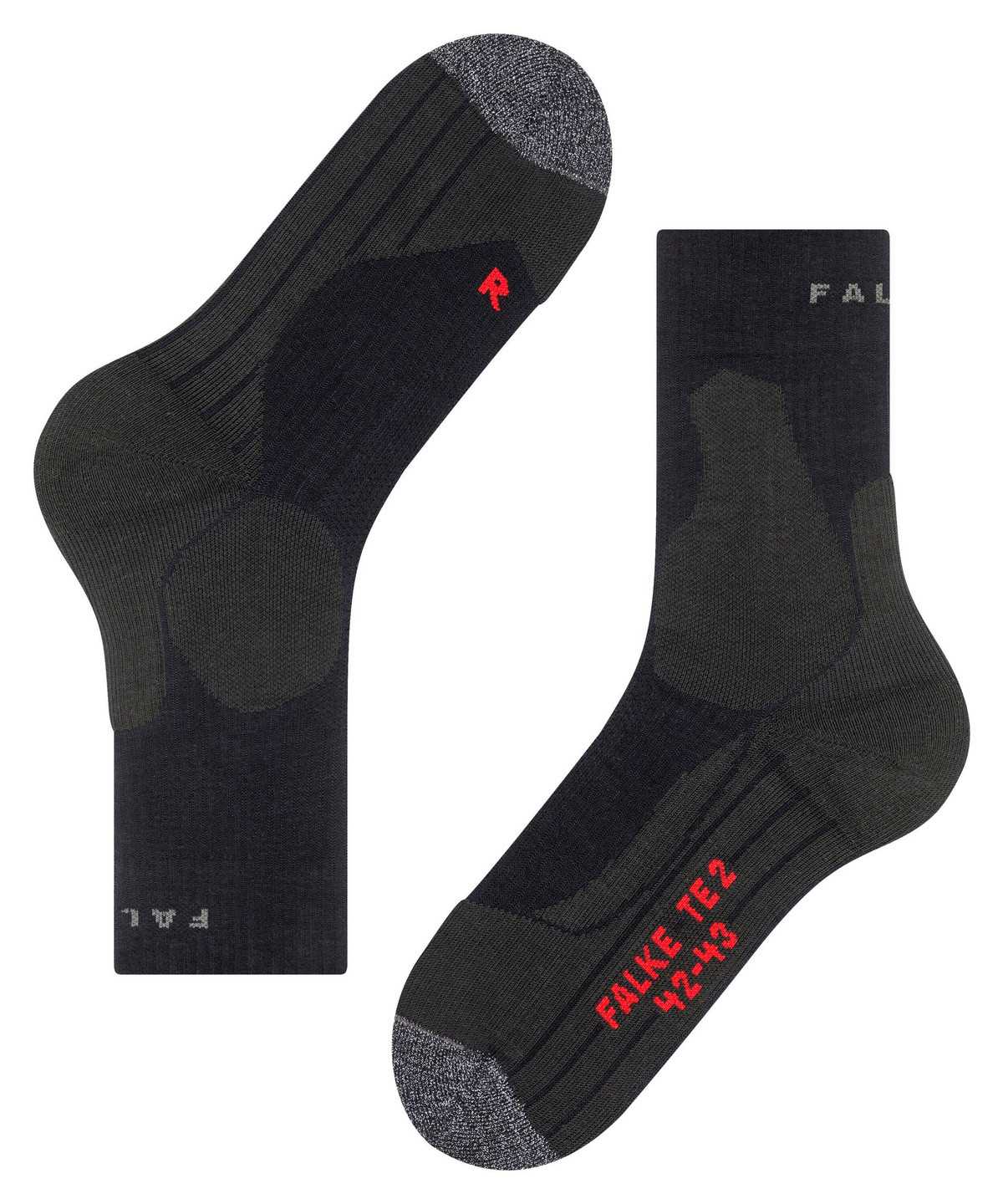 Falke TE2 Tennis Socks Sokken Heren Zwart | EVR-629704