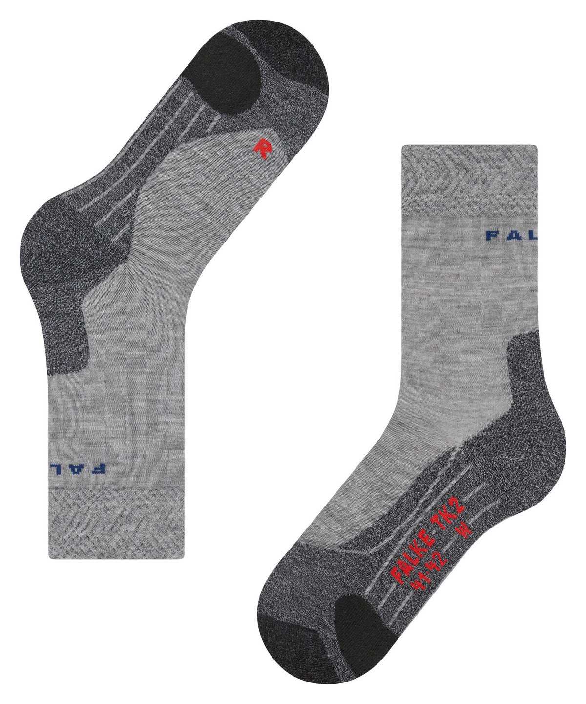 Falke TK2 Explore Melange Trekking Socks Sokken Heren Grijs | ELZ-413609