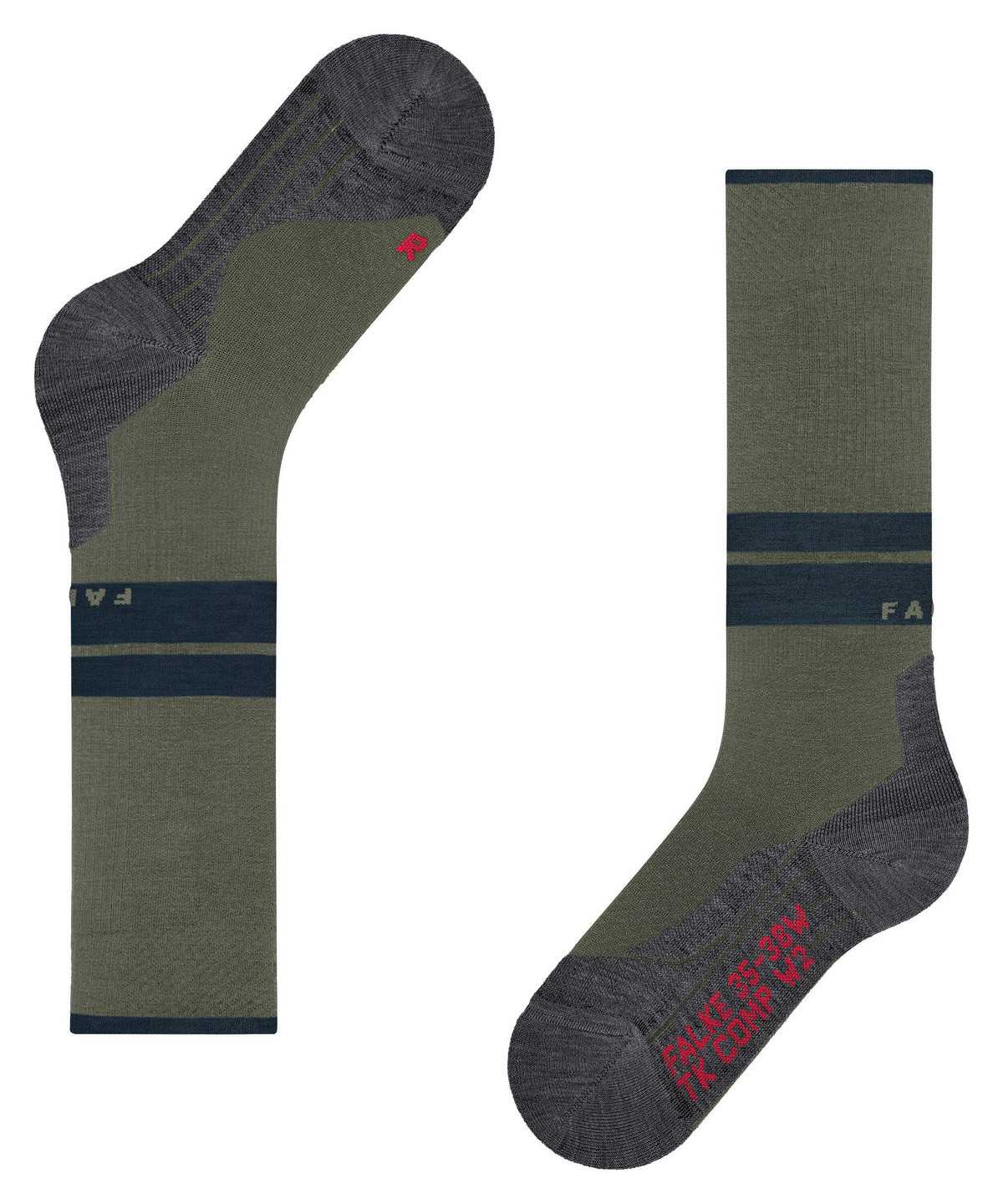 Falke TK Compression Energy Trekking Knee-high Socks Sokken Heren Groen | GTX-137260