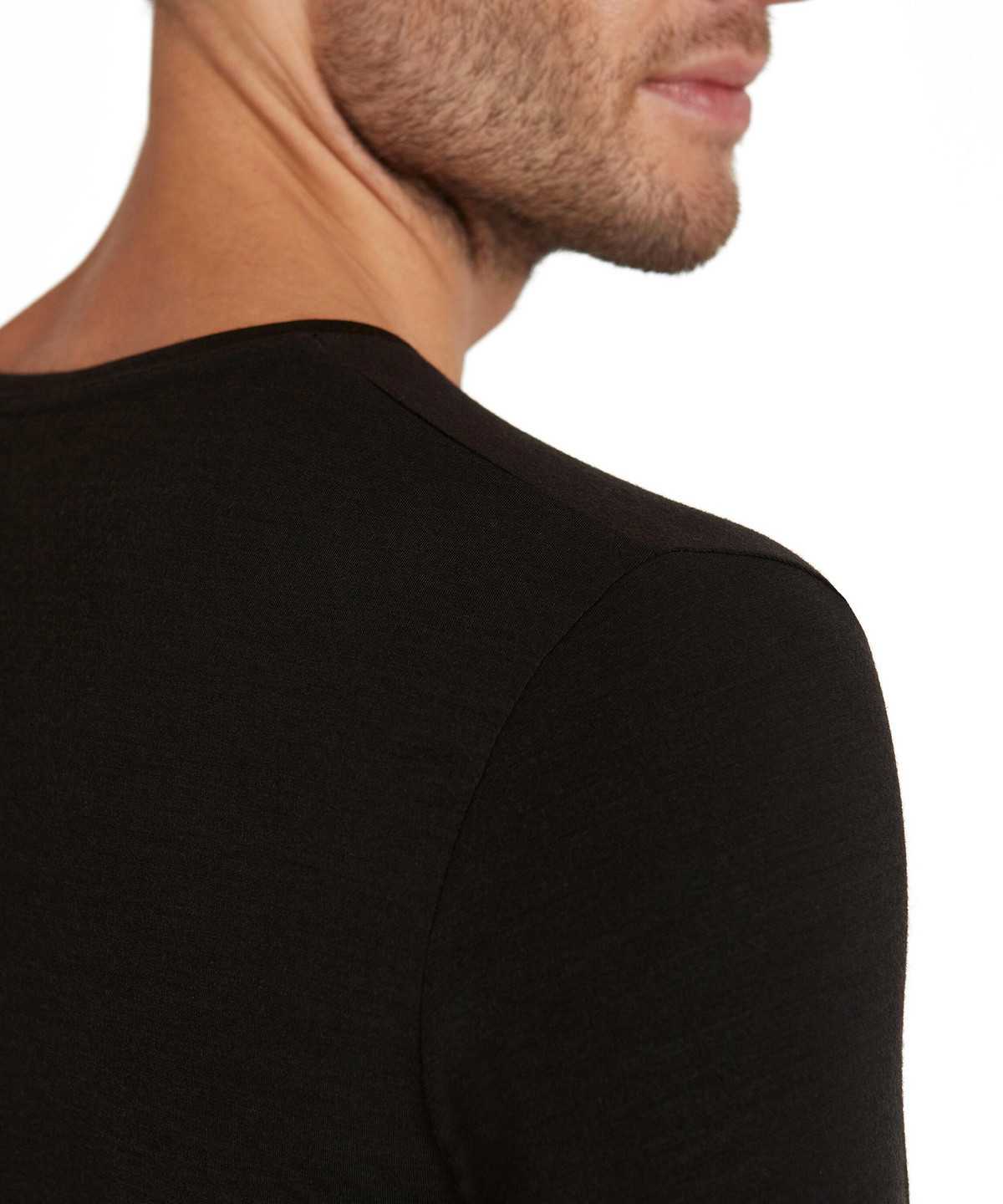 Falke T-Shirt Round-neck Daily ClimaWool Overhemd Met Korte Mouwen Heren Zwart | ZTM-347805