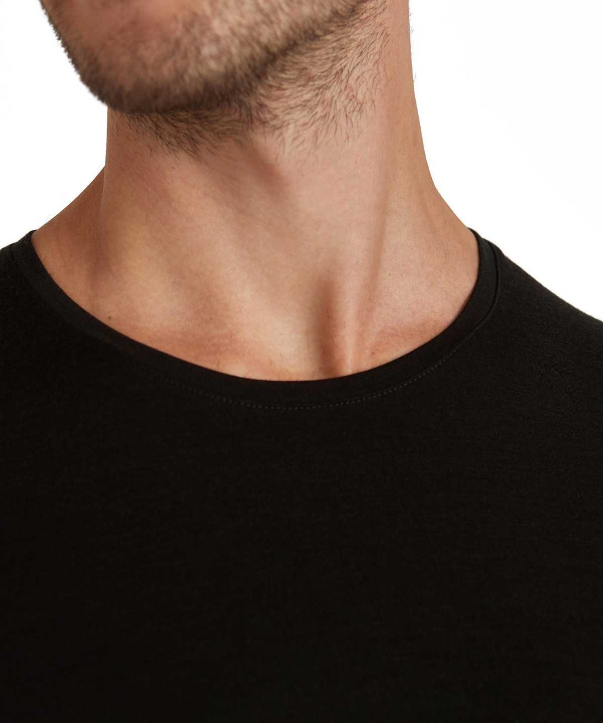 Falke T-Shirt Round-neck Daily ClimaWool Overhemd Met Korte Mouwen Heren Zwart | ZTM-347805