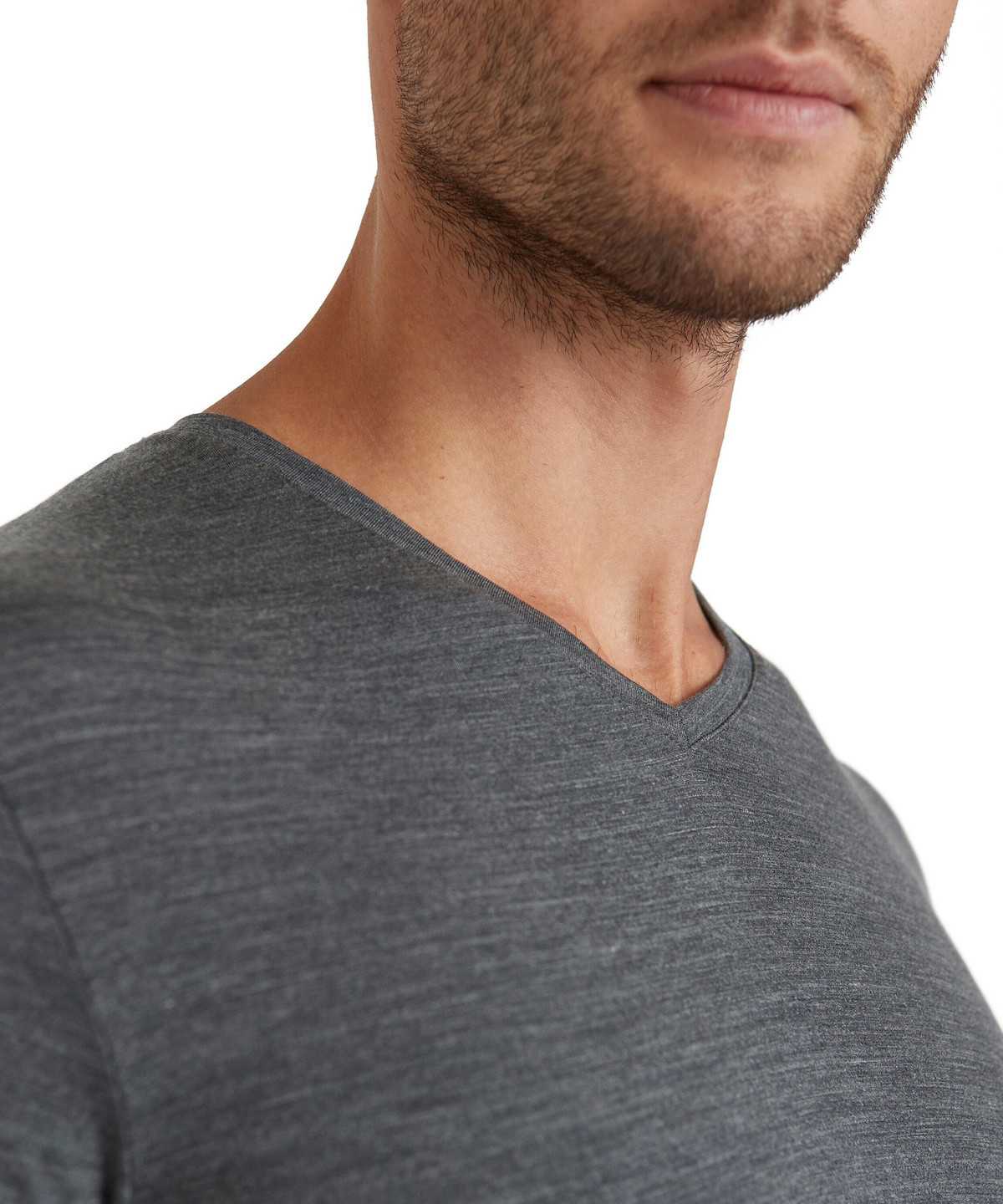 Falke T-Shirt V-neck Daily ClimaWool Overhemd Met Korte Mouwen Heren Grijs | CKY-947528