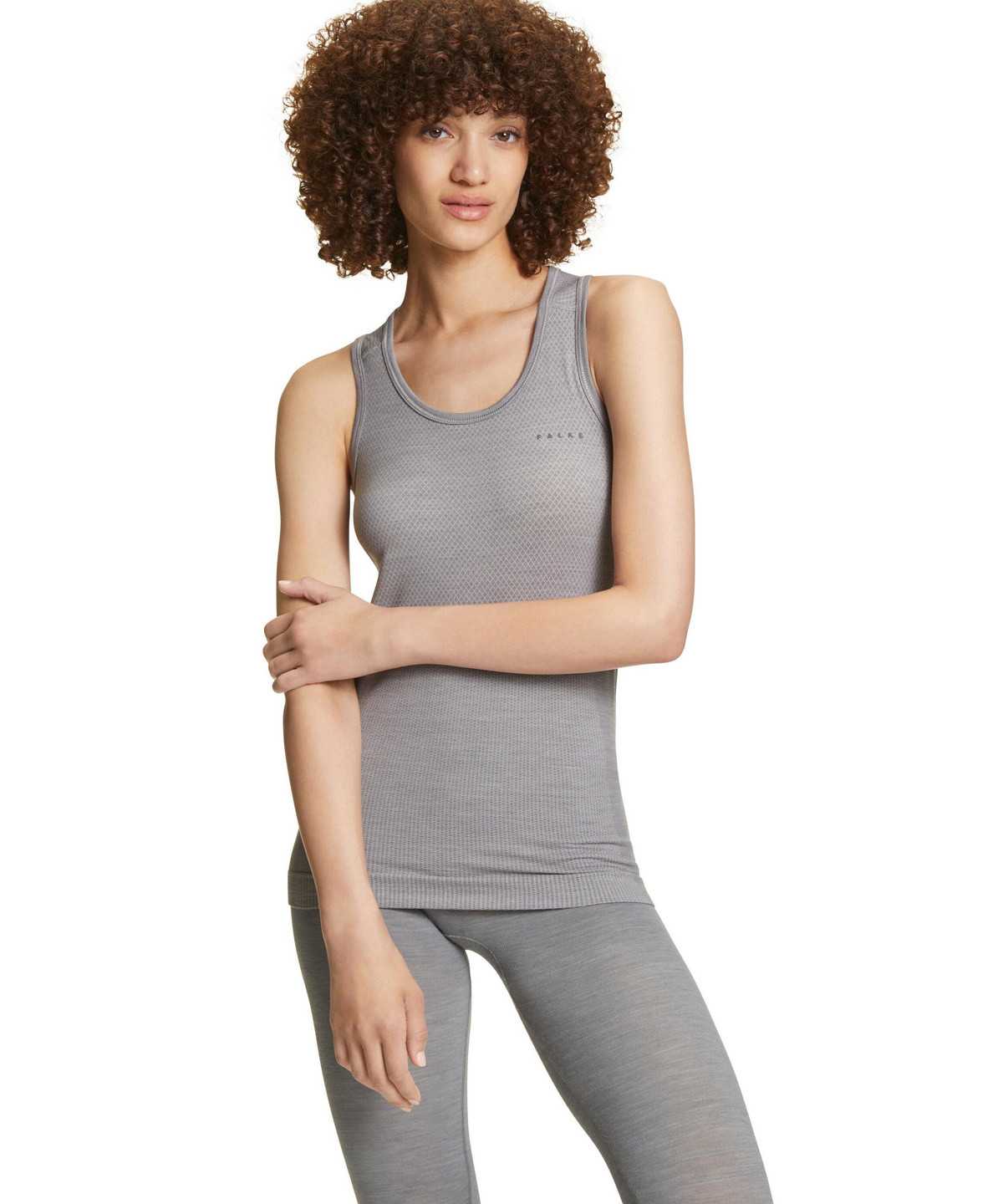 Falke Tanktop Wool-Tech Light Overhemd Met Korte Mouwen Dames Grijs | SPJ-065489