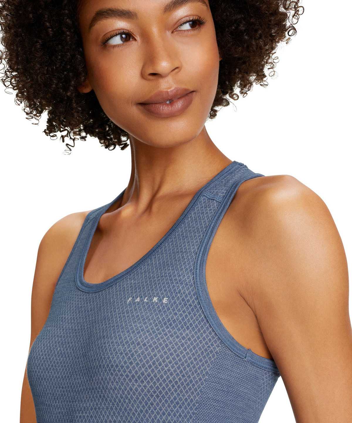 Falke Tanktop Wool-Tech Light Overhemd Met Korte Mouwen Dames Blauw | BPA-985120