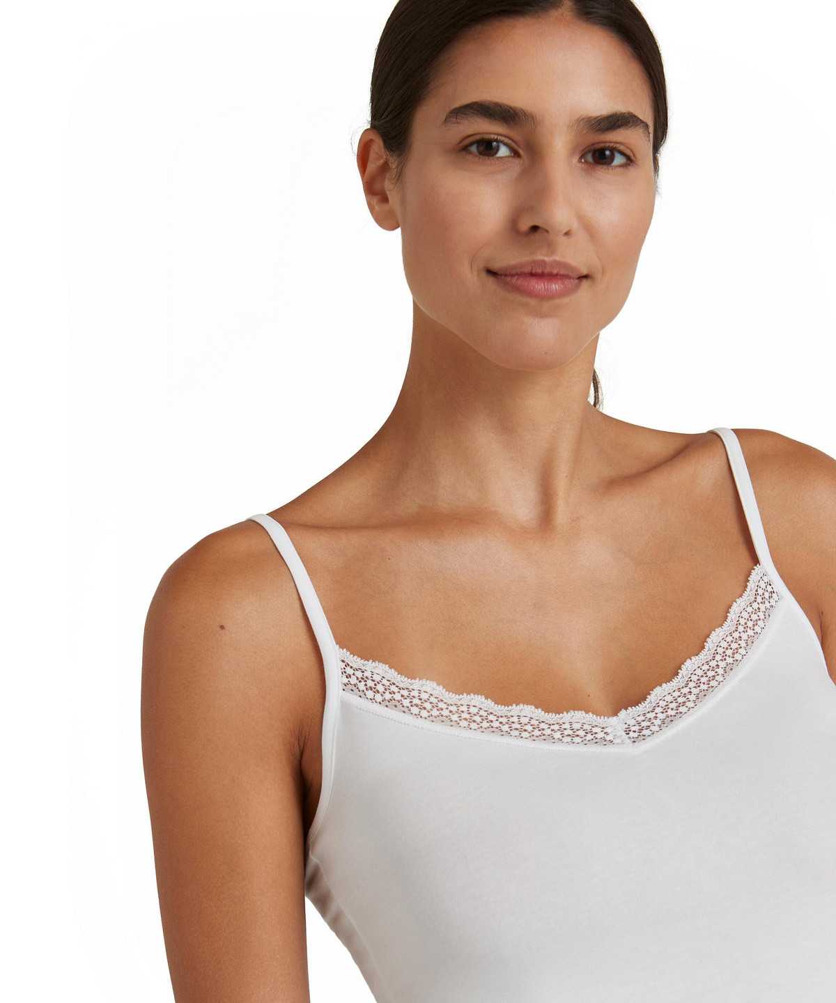 Falke Top Round-neck Daily Lace Bras & Tops Dames Wit | DXB-362948