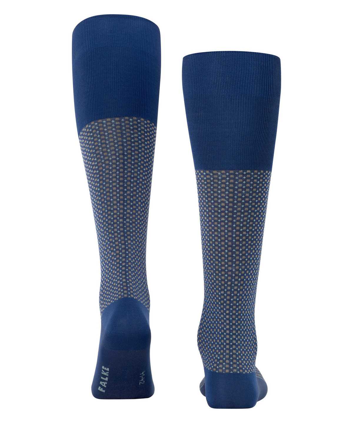 Falke Uptown Tie Knee-high Socks Sokken Heren Blauw | GFS-413026