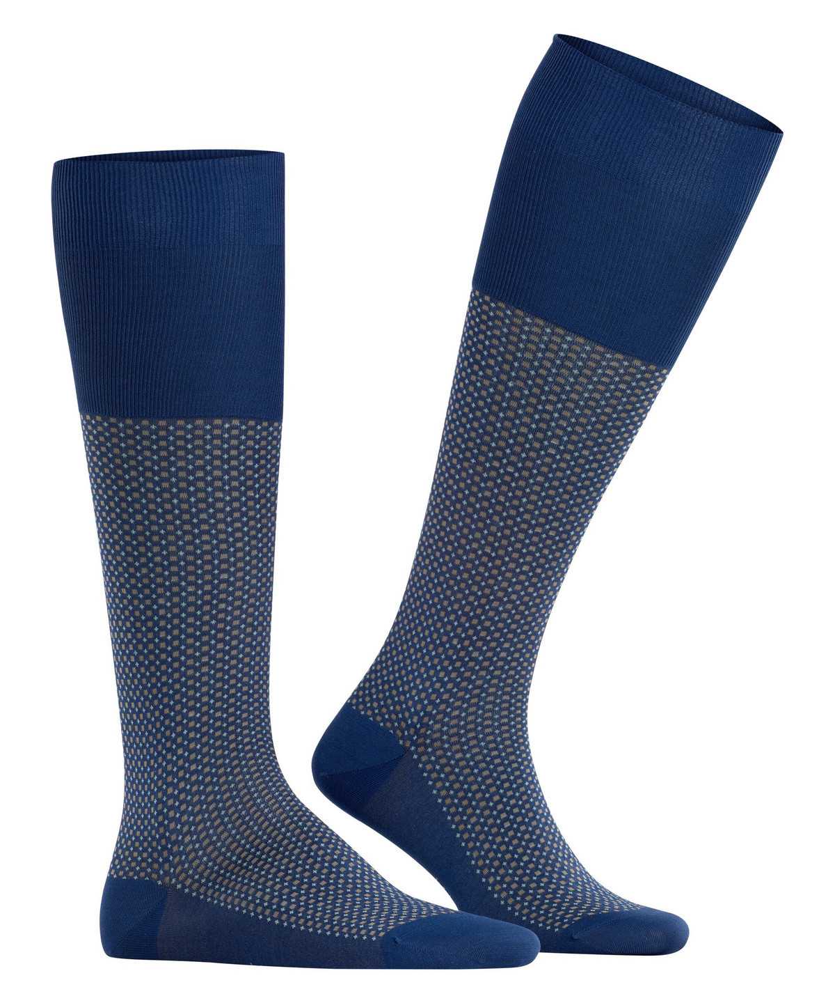 Falke Uptown Tie Knee-high Socks Sokken Heren Blauw | GFS-413026