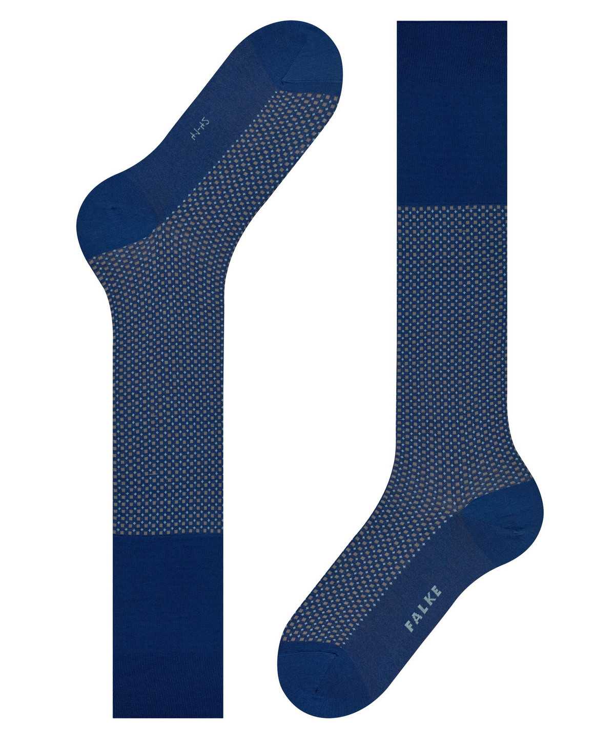 Falke Uptown Tie Knee-high Socks Sokken Heren Blauw | GFS-413026