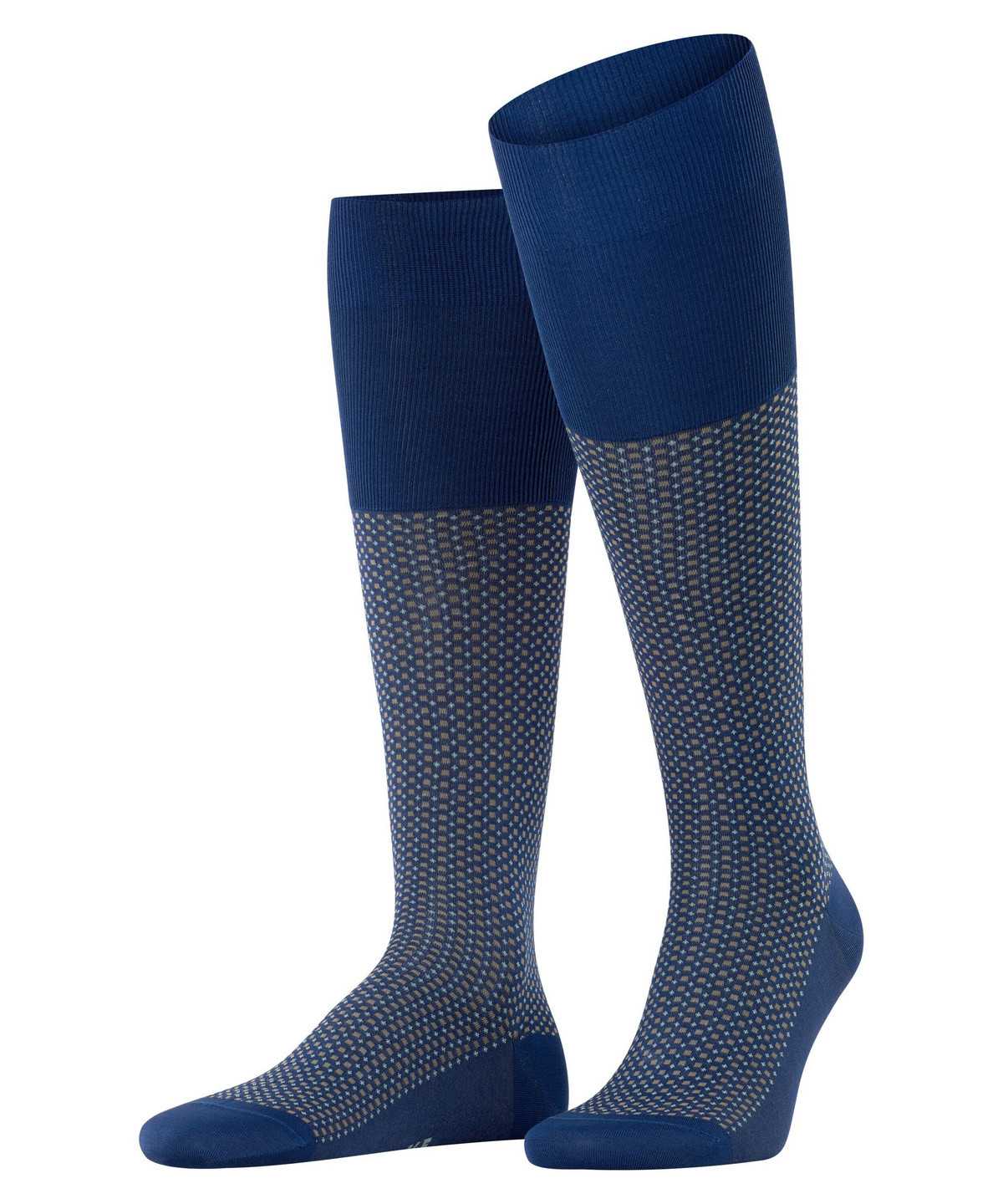 Falke Uptown Tie Knee-high Socks Sokken Heren Blauw | GFS-413026